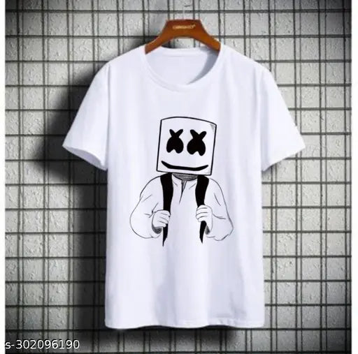 Soft, high-quality printed t-shirt for men, summer lover design in poly blend fabric, perfect for daily wear. (India)