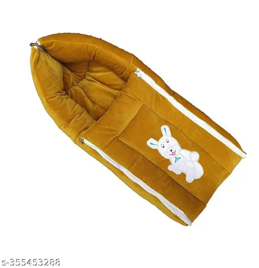 Velvet embroidered net baby sleeping bag set with carry bag, ideal for gift giving (0-9 months, India origin)