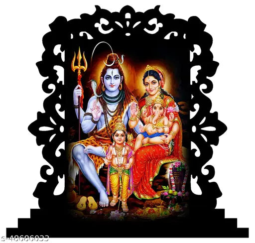 Multicolor acrylic Shiv Murti idol, ideal for car dashboard, home decor, office desk, and gifting, divine look, 10cm x 11.5cm x 2.5cm size