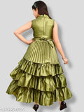 Silk sleeveless embellished net girls gown (latest ethnic), Indian tradition on display
