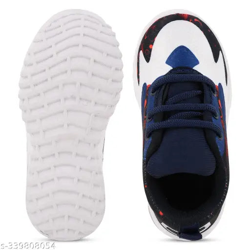 Black and red light-up casual velcro sneakers for kids
