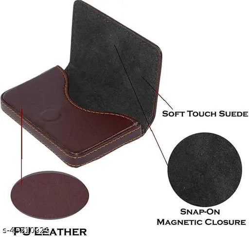 Solid PU men's wallet, free size (7cm x 5cm), holds 15 visiting cards or 8 credit cards. Indian-made stylish accessory