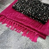 Red tassel fringe shawl