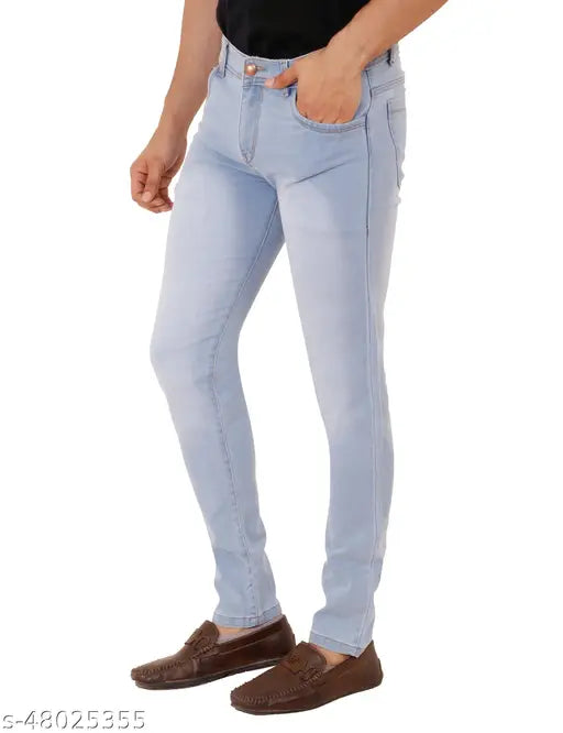 Dyed/washed slim fit men's denim jeans by SS Creation, size 32 (waist 32in, length 40in), Indian origin