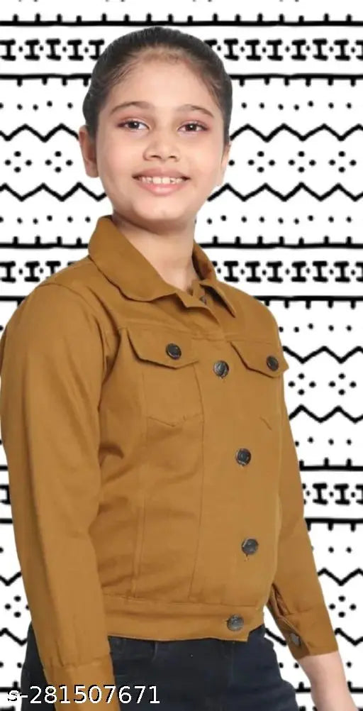 Young girl wearing brown coat