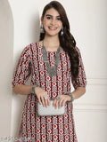 Premium crepe three-quarter sleeve printed combo women's kurta, Indian ethnic fashion in single sizes from S-XXL