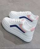 White & blue mesh TERFILL kids sneakers, stylish casual footwear with lace-up fastening