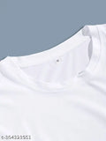 White polyester Demon Slayer round neck half sleeve men's/women's unisex T-shirt, high-quality printed design for casual wear, comfortable fit