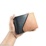 Black PU Men's Premium Wallet with 5 compartments, free size (10cm x 13cm), India origin