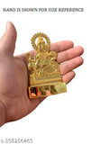 Golden metal Lord Kuber Ji Murti, traditional Indian God Idol for home pooja or office decor. Dimensions: L10cm x B1.5cm x H10cm