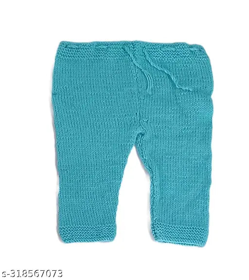 Handmade woolen striped sweater set with pajama and cap for 0-12 months baby (India)