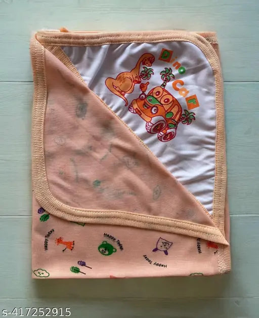 Pink hosiery cotton baby blanket with animal print, 3 pack.