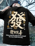 Multicolor cotton blend men's round neck t-shirt, stylish printed typography design, three-quarter sleeves by Stylogue
