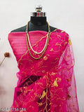 New launching net fabric full jaal work saree with heavy brocade blouse, Indian hand-embroidered and woven