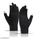 Wool winter cap and gloves set - One-size, stretchable, and fashionable, perfect for outdoor activities and colder seasons