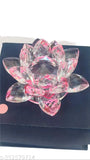 Glass Pink Crystal Rotating Lotus for Love, Harmony, Prosperity. Handcrafted Indian Feng Shui Vastu decor