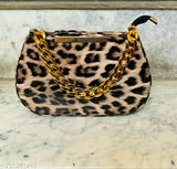 Sunglasses case with animal print design, black zipper