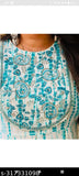 Prince Export Embriod printed festival wear, green and white embroidery