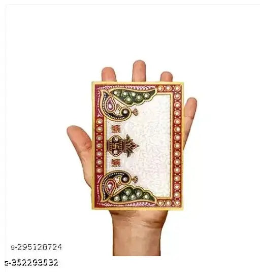 Marble Ganesha & Lakshmi Idol (Multicolor, Resin), traditional Indian Diwali home office decoration (10cm x 10cm x 15cm)