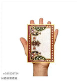 Marble Ganesha & Lakshmi Idol (Multicolor, Resin), traditional Indian Diwali home office decoration (10cm x 10cm x 15cm)