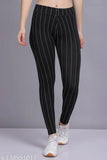 AXOLOTL Premium cotton ribbed stripes jegging for women, versatile piece for multiple upper outfits. Cold water wash only, dry in shades. Sizes: 26 (Waist 26in, Length 35in), 28, 30, 32, 34 (Waist 34in, Length 35in). Made in India