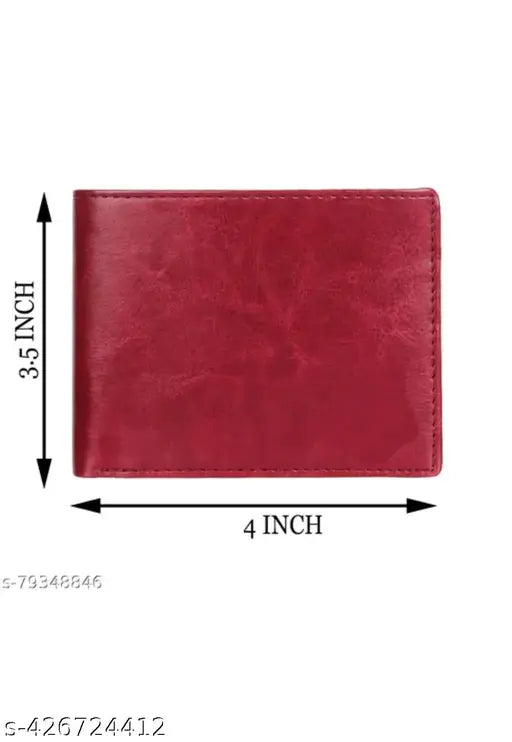 Faux leather/Leatherette trifold wallet for men, solid net pattern, 3 compartments for cards. Soft, durable men's wallet from India