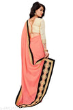 Pink and black embellished saree with matching blouse