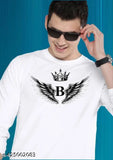 White printed men's t-shirt, cool and quirky design, polyester fabric, short sleeves
