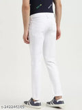 MARKVIEW Men's white denim slim fit fashion jeans, size 26-32, on model for style reference