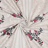 King size cotton bedsheet with 2 pillow covers, botanical print by Riddhi Siddhi Textiles, ideal for summer adult use