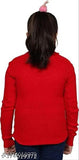 Red wool high neck kids’ winter sweater with long sleeves, warm and cozy.