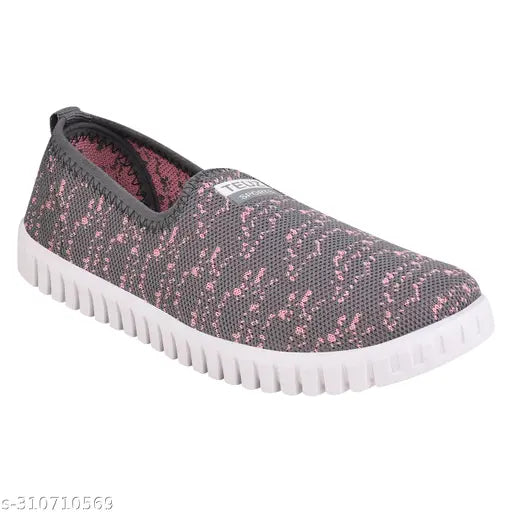 Grey Pink Nubuck Slip-On LISA 6 - Textured Cozzyfeet for fashionable women's footwear, double color design, India origin