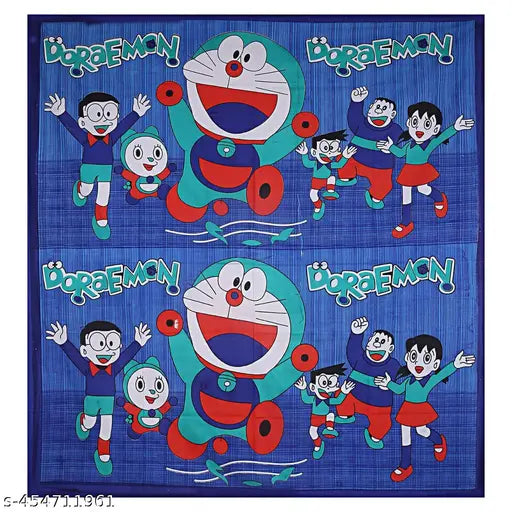 Doraemon cotton flat sheets, 100% pure cotton, double size, summer season, perfect for adults, hand wash or machine wash gentle cycle