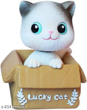 Resin shaking head cat ornament, environmentally friendly auto interior decoration for car dashboard or home office desk, vibrant and cute cat figurine gift for various occasions