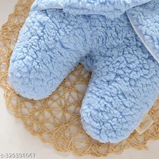 Blue microfiber comforter hooded baby wrapper blanket by Aakriti