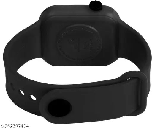 Sporty black cotton baseball cap combo with digital watch and black aviator sunglasses for men and boys, self-designed pattern on display