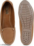 Tan velvet sole Moonwalk Bellies for women, casual footwear in various sizes (IND-4 to IND-8), made in India