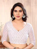 Georgette saree with bead embellishments, full-length design, suitable for parties and events