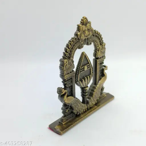Indian-made Murugan Vel car dashboard with peacock motif