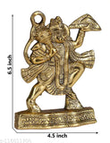 Golden metal Hanuman Idol, 65-inch Ganesh Statue with flute for home decor, Indian craftsmanship
