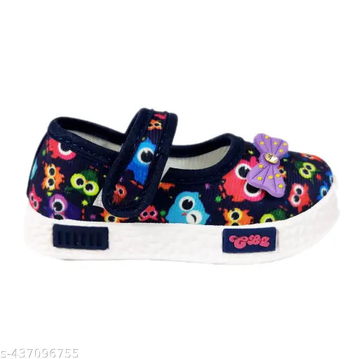 Navy Polyester Ballerina Flats - Cool Girls Fashionable Comfort for 14 Years Girls (PVC sole)