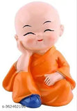 Resin Buddha Monk set (4 pcs), handcrafted Indian figurines, best for dashboards or offices, easy to clean