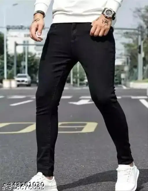 Denim, solid MONK plain jeans for men, fits waist 30, length 38 inches - Made in India