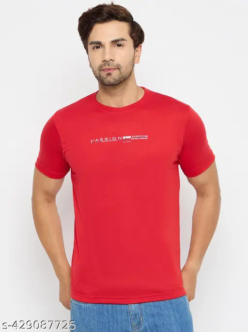 Mustard cotton blend men's casual t-shirt, regular fit, short sleeves, India-made