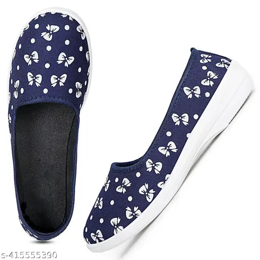 Synthetic ballerina flats for women - solid design, slip-on style in sizes IND-5, IND-7, IND-8. Made in India