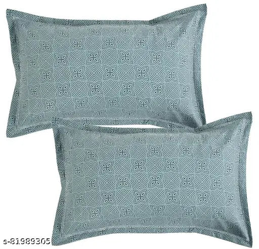 Cotton blend premium king size fully elastic fitted bedsheet, features 2 pillow covers for 10-inch mattress, ideal for AC rooms and adults
