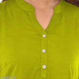 Plus size rayon mehndi top, three-quarter sleeves, trendy Indian fashion for women & girls, solid color