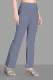 Dark blue women's high waist flared trousers