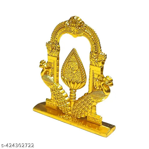 Indian religious idol: Arch with Vel Peacock & Thiruvatchi, intricately detailed Murugan Vel Peacock art form