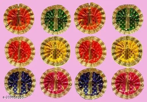 Silk ABS Krishna Idol (Laddu Gopal ke Kapde), Indian crafted deity dress, 12 pieces in pack